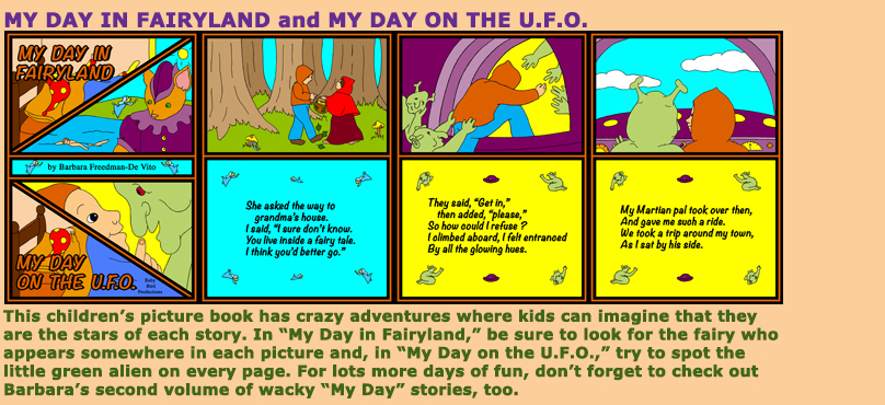 My Day in Fairyland” and “My Day on the U.F.O.” from the “My Day” series of adventure stories