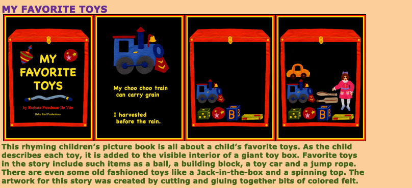 My favorite Toys are all in this rhyming picture book.