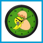 Hatching chick wall clock