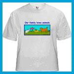 T-shirt with our family loves animals