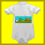 Baby Clothes: creeper with happy animals.