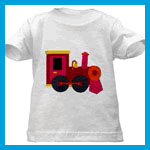Baby and toddler tees with train engines