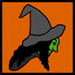 A children's free educational activity from Baby Bird Productions. Symbol for children's educational tips about children's story characters and art. Drawing of a witch.