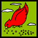 A children's free educational activity from Baby Bird Productions. Symbol for a list of tips about helping birds. A cardinal pecks at bird seed.