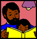Children's stories and fairy tales from Baby Bird Productions. Logo for parents' free educational article on why reading is an important skill for children to master. A father reads to his child.