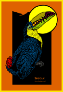 Bird art prints toucan sample.