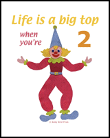 2 year olds birthday T-shirt design with clowns