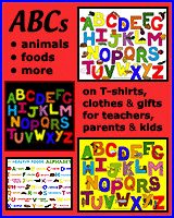 Alphabet T-shirts, kids clothing and gifts