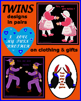 Twins T-shirts, baby and kids clothing and gifts.