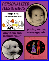 Personalized gifts, adult and kids T-shirts and clothing.