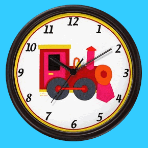 Steam train engine kids wall clocks