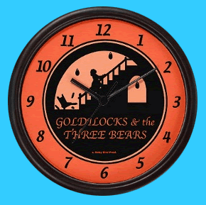 Goldilocks and the Three Bears fairy tale kid's wall clocks