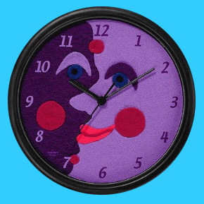 Smiling moon kids wall clock