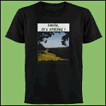 Four seasons spring black T-shirts