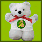 Gifts: Teddy bear with hatching chick.