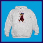 Children's hooded sweatshirts with city mouse pictures.