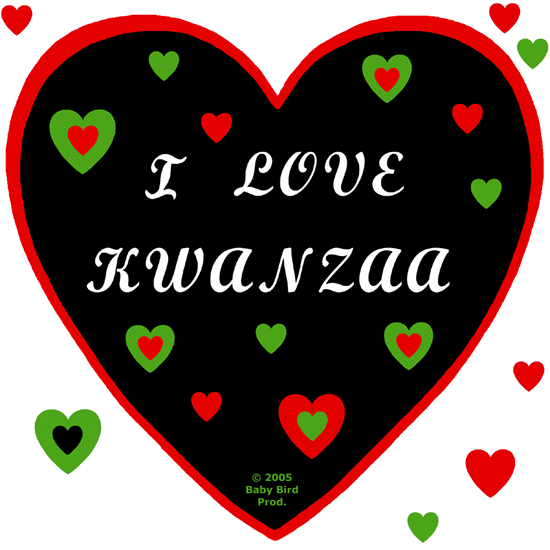 I love Kwanzaa hearts pictures come on children's clothing, baby clothes, adult clothes and gifts.