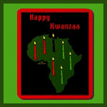 Kwanzaa Gifts : Kwanzaa candles on a map of Africa on mouse pads.