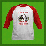 Childhood milestones like children's clothing of I can ride a bike jerseys.