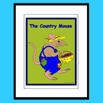 Country Mouse kids wall art framed prints