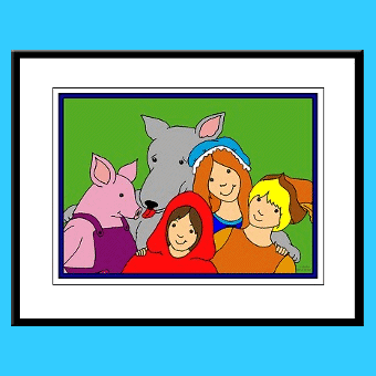 Fairy tale friends kids wall art framed prints