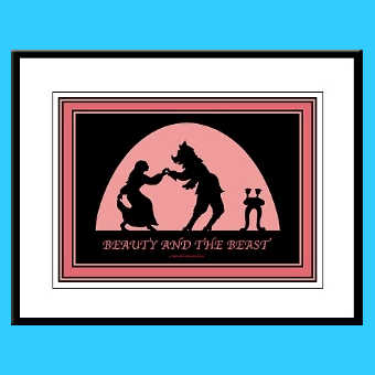 Beauty and the Beast fairy tale kids wall art framed prints