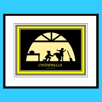 Cinderella fairy tale kids wall art framed prints