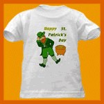 St. Patrick's Day Gifts : Happy St. Patrick's Day leprechauns on baby T-shirts.