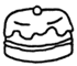 A drawing of a cake.