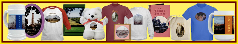 Travel souvenirs and nature scene gifts and clothing