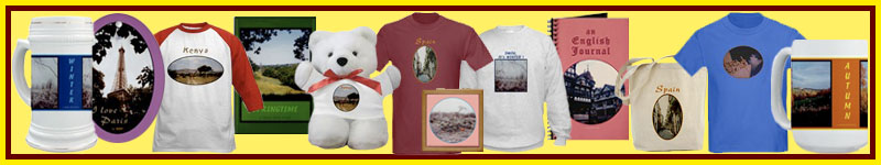 Travel souvenirs of gifts and clothing